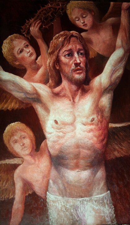Pittura intitolato "Jesus cristo" da Stjepan Lezaic (Pepi), Opera d'arte originale, Olio