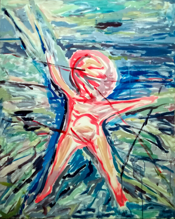 Картина под названием "Figure" - Romen Stoilow, Подлинное произведение искусства, Акрил