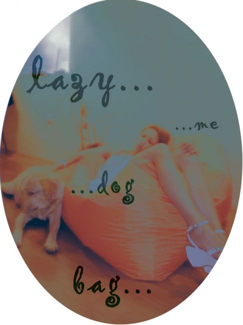 Digitale Kunst mit dem Titel "Lazy Me Dog" von Jelena Stojanovic, Original-Kunstwerk