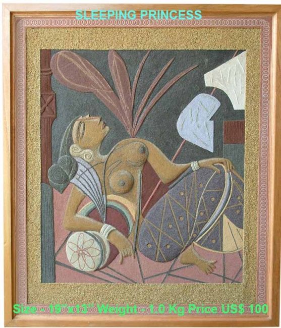 Schilderij getiteld "Sleeping princess" door Himantha Karunarathne, Origineel Kunstwerk