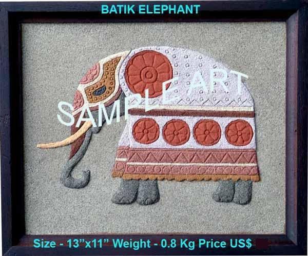 Schilderij getiteld "Batik Elephant" door Himantha Karunarathne, Origineel Kunstwerk