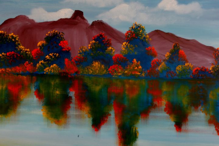 Painting titled "Echo Lake" by David Snider, Original Artwork