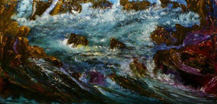 Peinture intitulée "Lagoon" par David Snider, Œuvre d'art originale, Huile
