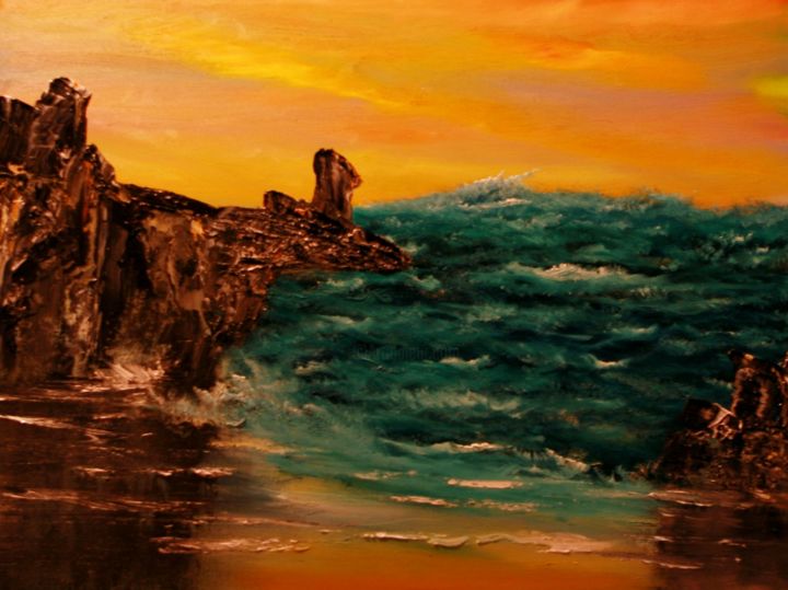 Painting titled "Bay of Bundy" by David Snider, Original Artwork, Oil