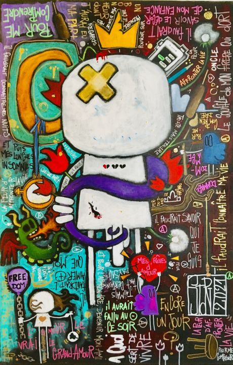 Peinture intitulée "Pour me comprendre" par Yohan Storti, Œuvre d'art originale, Acrylique