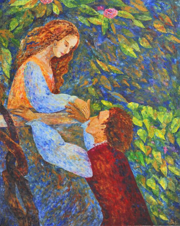 Peinture intitulée "Romeo and Juliet" par Anastasiia Dukic, Œuvre d'art originale, Huile