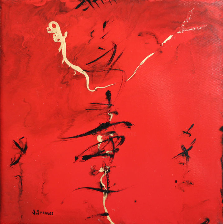 Malerei mit dem Titel "dragon-dor-30-x-30.…" von Jacques Strauss, Original-Kunstwerk