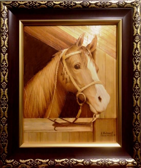 Peinture intitulée "horse" par Atabek Iuldashev, Œuvre d'art originale, Autre