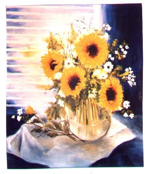 Peinture intitulée "les tournesols" par Géraldine Streichert, Œuvre d'art originale, Huile