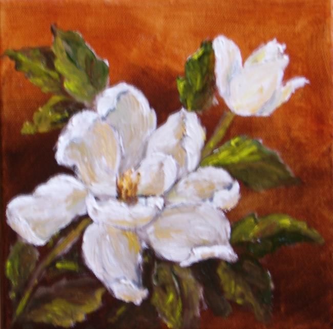 Peinture intitulée "rose sauvage blanche" par Géraldine Streichert, Œuvre d'art originale, Huile