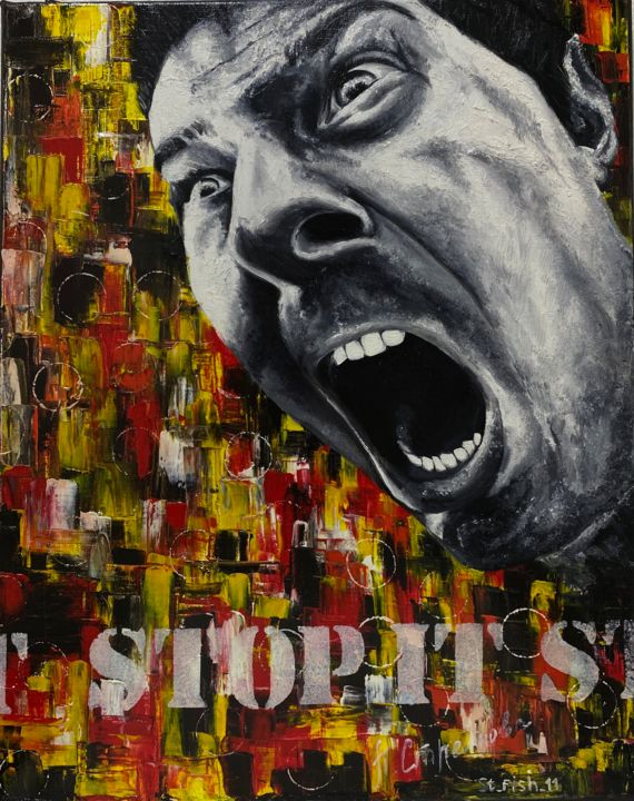 Картина под названием "Крик усталой души" - Полина Стрелкова, Подлинное произведение искусства, Масло