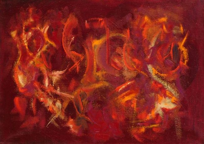 Malerei mit dem Titel "Красная  магия" von Iulii Yuliy Streltsov Streltsov, Original-Kunstwerk, Öl