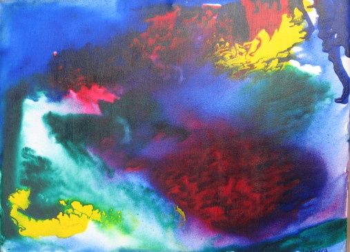 Painting titled "Clouds" by Dr. Roseann Labrocca, Original Artwork