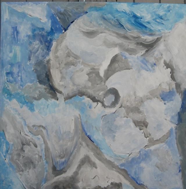 Painting titled "Blue Storm" by Dr. Roseann Labrocca, Original Artwork