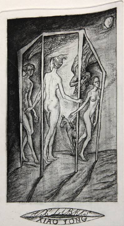 Incisioni, stampe intitolato "Three Graces. Ex Li…" da Leonid Stroganov, Opera d'arte originale, Acquaforte