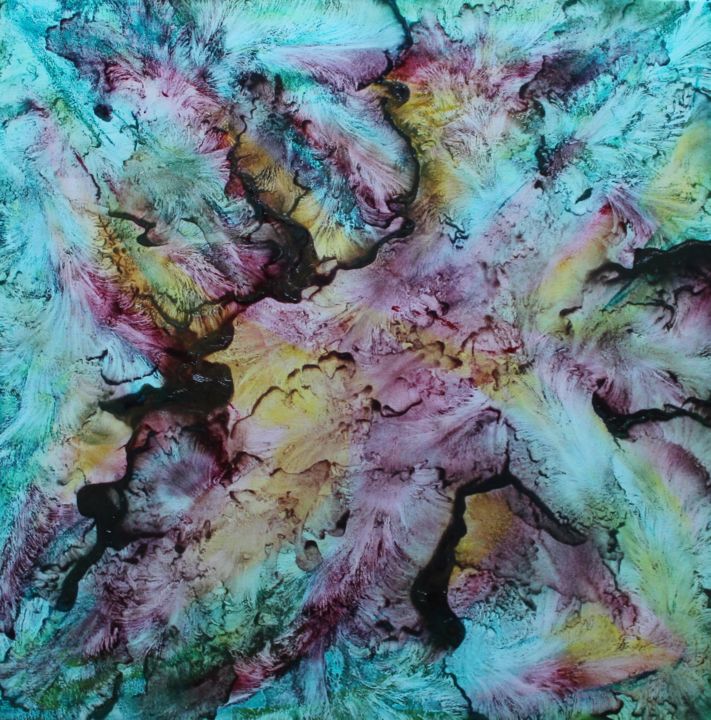 Painting titled "Butterflies" by Janez Štros, Original Artwork, Oil