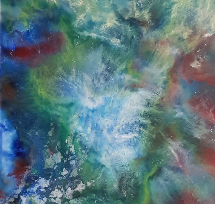 Pintura titulada "Nebula" por Janez Štros, Obra de arte original, Oleo