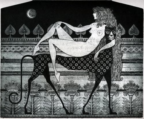 Obrazy i ryciny zatytułowany „BLACK PANTHER” autorstwa Sergei Trubin, Oryginalna praca, Akwaforta