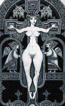 CRUCIFIXION - Printmaking, 15x25 cm ©1997 by Sergei Trubin -
Figurative Art, Black and White