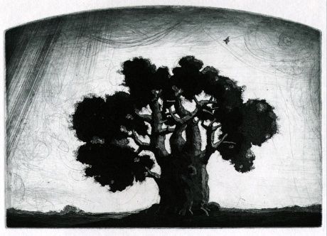 Printmaking titled "A TREE" by Sergei Trubin, Original Artwork, Etching
