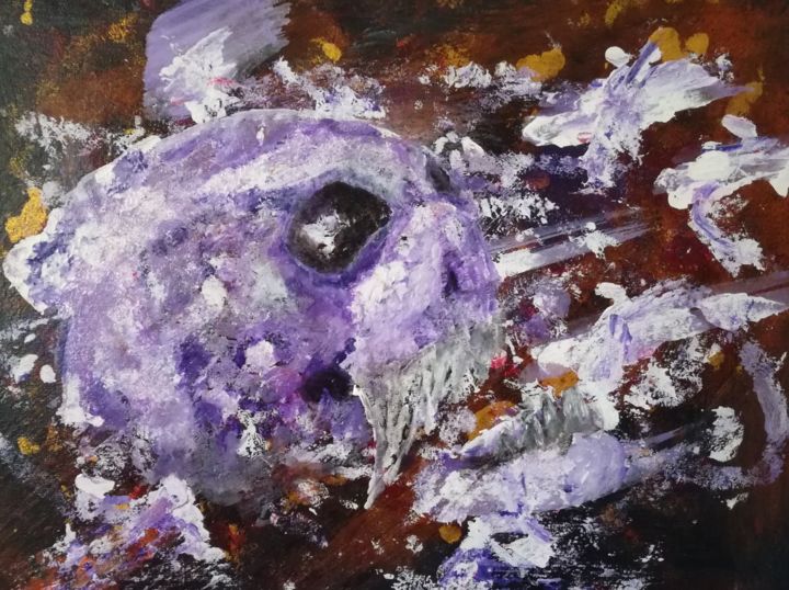 Картина под названием "Skull #1" - Struup, Подлинное произведение искусства, Акрил