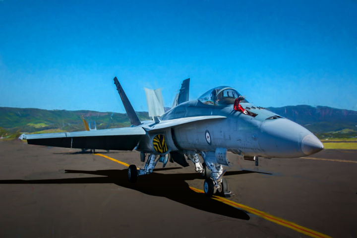 Fotografia intitulada "FA18 Hornet" por Stuart Row, Obras de arte originais, Fotografia digital