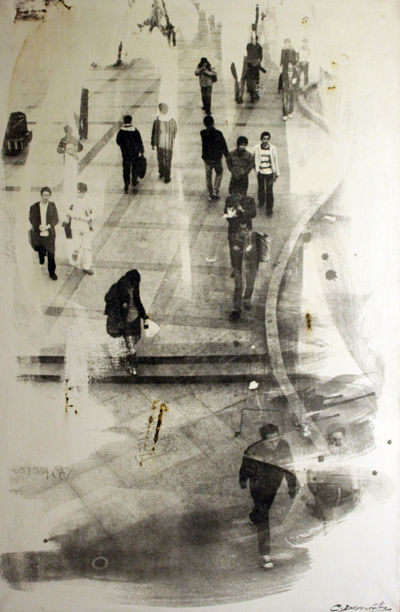 Digitale Kunst getiteld "people square" door studio-demaitre, Origineel Kunstwerk,