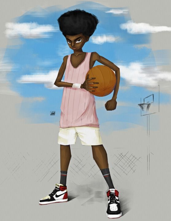 Artes digitais intitulada "Passion du Basket" por Thejm, Obras de arte originais, Pintura digital