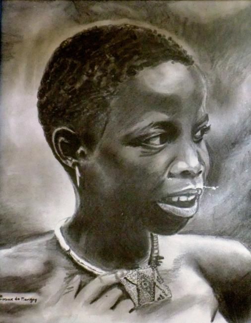 Pintura titulada "Zulu maiden" por Mauritianart, Obra de arte original, Oleo