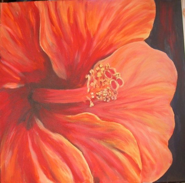 Painting titled "orange" by Mauritianart, Original Artwork, Other