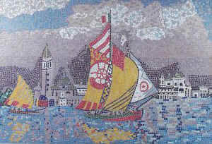 제목이 "Sails of Venice"인 조형물 Anneliese Fritts로, 원작