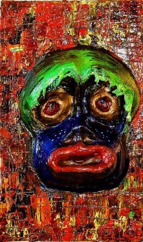 Painting titled "Monkey Mask" by Studio Armadillo-Home Of Shareart©, Original Artwork