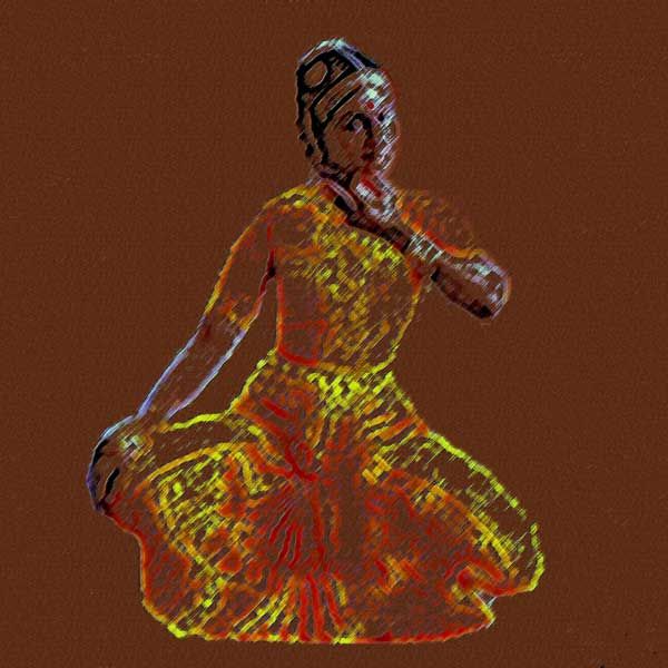 Digital Arts titled "Bharatanatyam -10-" by Studiocosmicmandala, Original Artwork, Digital Painting