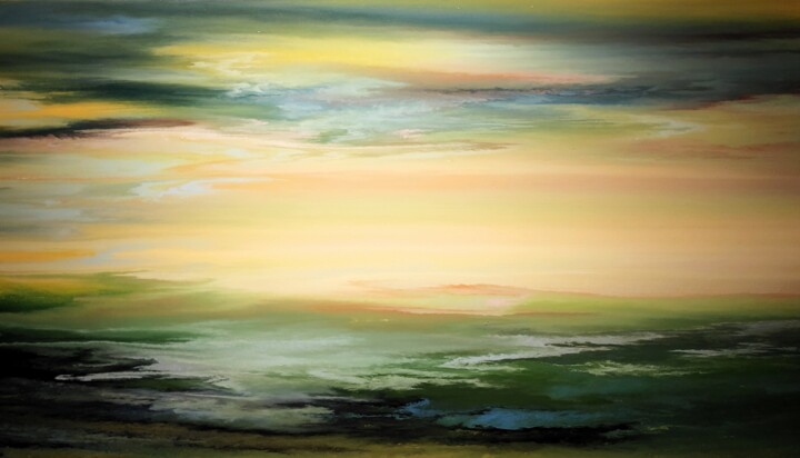 Malerei mit dem Titel "Warm atmosphere" von Felix Günther, Original-Kunstwerk, Acryl