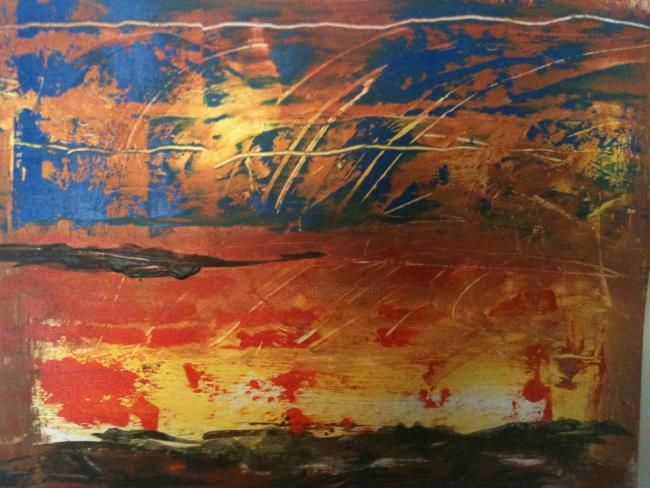 Malarstwo zatytułowany „Sunset” autorstwa John Woodson, Oryginalna praca, Olej