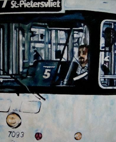 Peinture intitulée "Tram 7" par Studio Marcel, Œuvre d'art originale, Huile