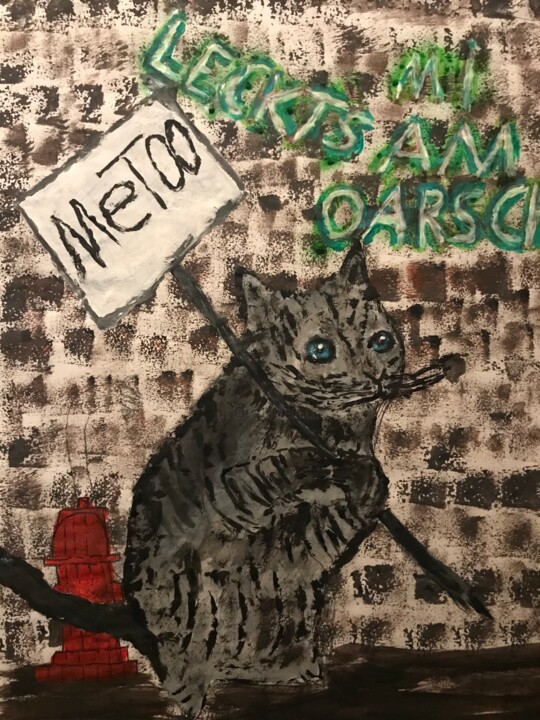 Peinture intitulée "Böse Miezekatze" par Stüggi, Œuvre d'art originale, Acrylique