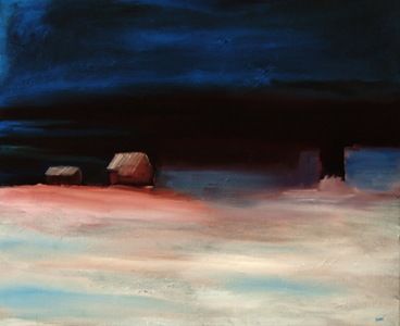Картина под названием "Snowlandscape in No…" - Han Stuster, Подлинное произведение искусства