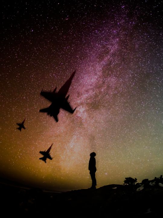 Цифровое искусство под названием "Night Flight" - Sir Gently, Подлинное произведение искусства, Фотомонтаж