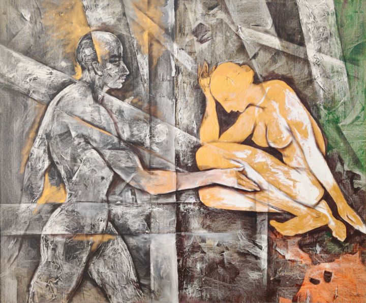 Peinture intitulée "Desire" par Subodh Apot, Œuvre d'art originale, Acrylique