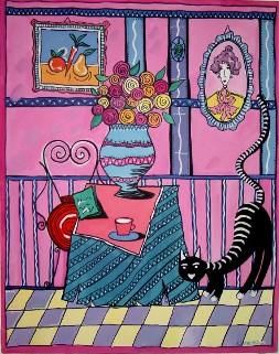 Peinture intitulée "Au salon rose" par Catherine Suchocka, Œuvre d'art originale