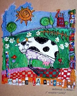 Картина под названием ""Moumou la Rêveuse"" - Catherine Suchocka, Подлинное произведение искусства, Масло