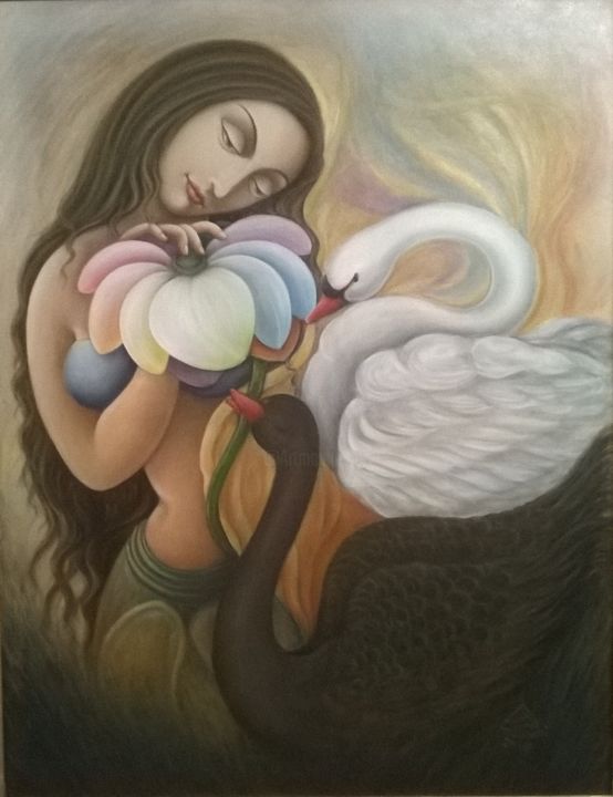 Painting titled "BEYOND ILLUSIONS" by Sudha Sama, Original Artwork, Oil