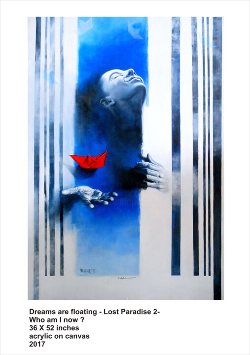 Painting titled "Dreams are Floating…" by Sudipta Kundu, Original Artwork, Acrylic