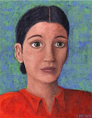 Painting titled "Ariela" by Sue Brown, Original Artwork, Acrylic Mounted on Wood Stretcher frame