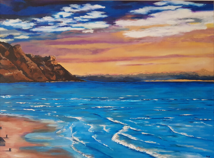 Painting titled "Strand to Gordons B…" by Sue Henry, Original Artwork, Acrylic Mounted on Wood Stretcher frame