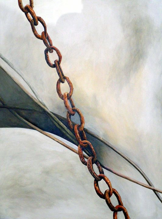 Schilderij getiteld "chains.jpg" door Sue Harding, Origineel Kunstwerk