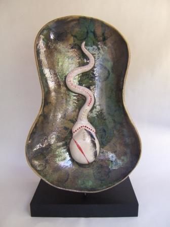 Sculpture titled "Adam and Eve" by Pink Zebra Ceramics, Original Artwork