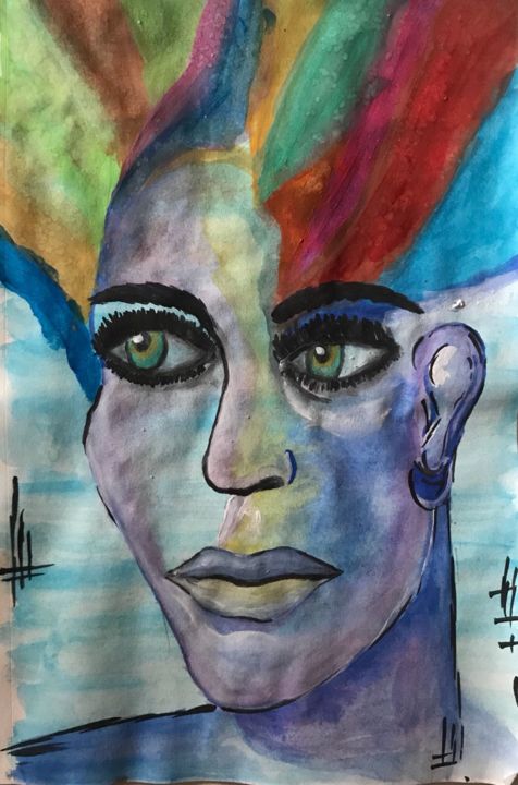 Pintura titulada "colors-in-my-head.j…" por Geroo Paints !!, Obra de arte original, Acuarela
