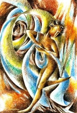Painting titled "Emotion In Motion" by Sudakshina Ghosh, Original Artwork, Oil